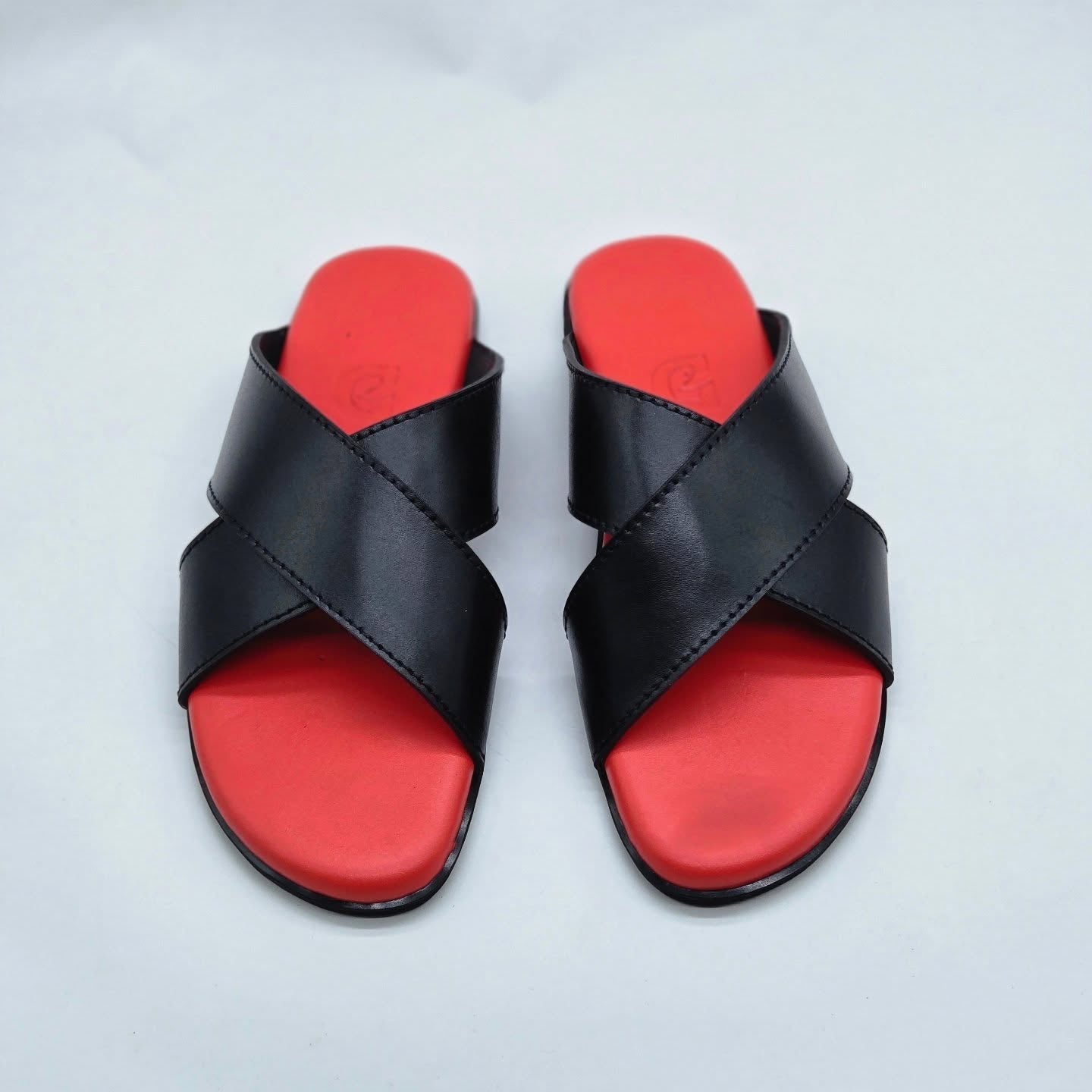 Stylish Cross Strap Red Sole Slippers For Men