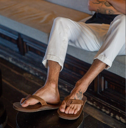 Men's Full Grain Leather Flip Flops