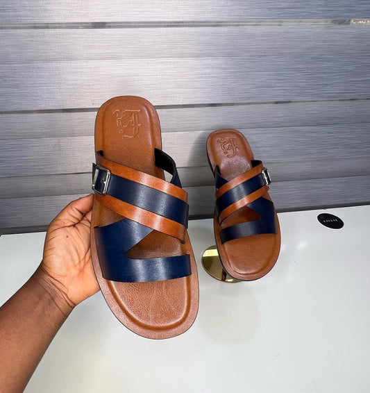 Casual Stylish Men's Leather Sandals With Chic Strappy Design