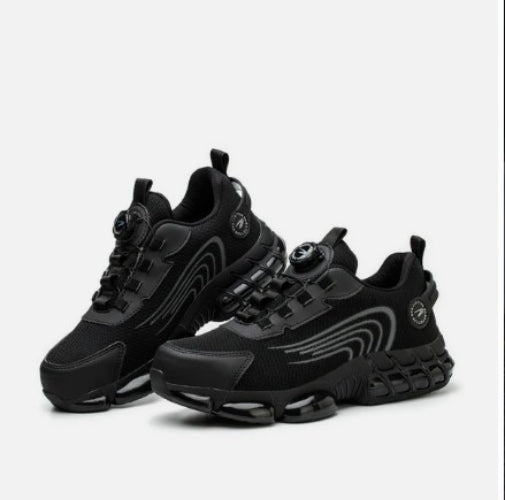 Men's Breathable Lightweight Work Safety Shoes With Rotating Buckle