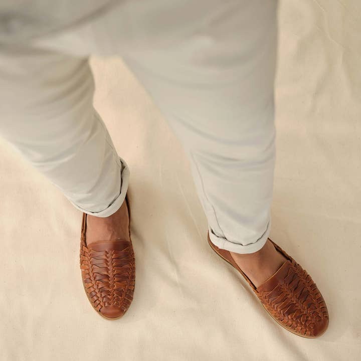 Handwoven & Waterproof Leather Men's Huarache Sandals