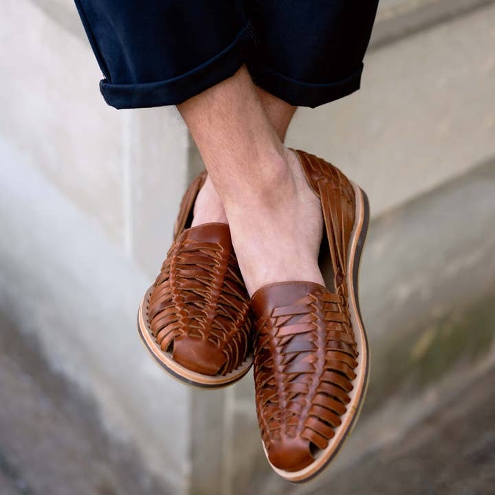 Handwoven & Waterproof Leather Men's Huarache Sandals