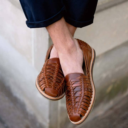 Handwoven & Waterproof Leather Men's Huarache Sandals