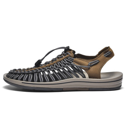 Men's Casual Beach Braided Sandals Outdoor River Tracing Shoes