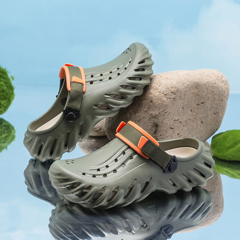 Men's Fashion Casual Clogs Thick Sole Non-Slip Comfortable EVA Foam Round Toe Beach Sandals