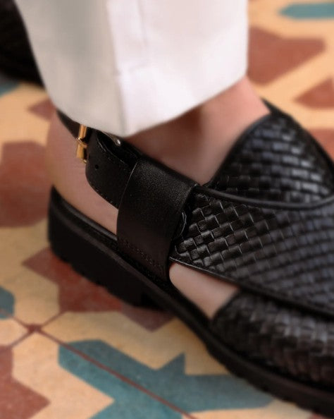 Handcrafted Leather Woven Slip-On Sandals