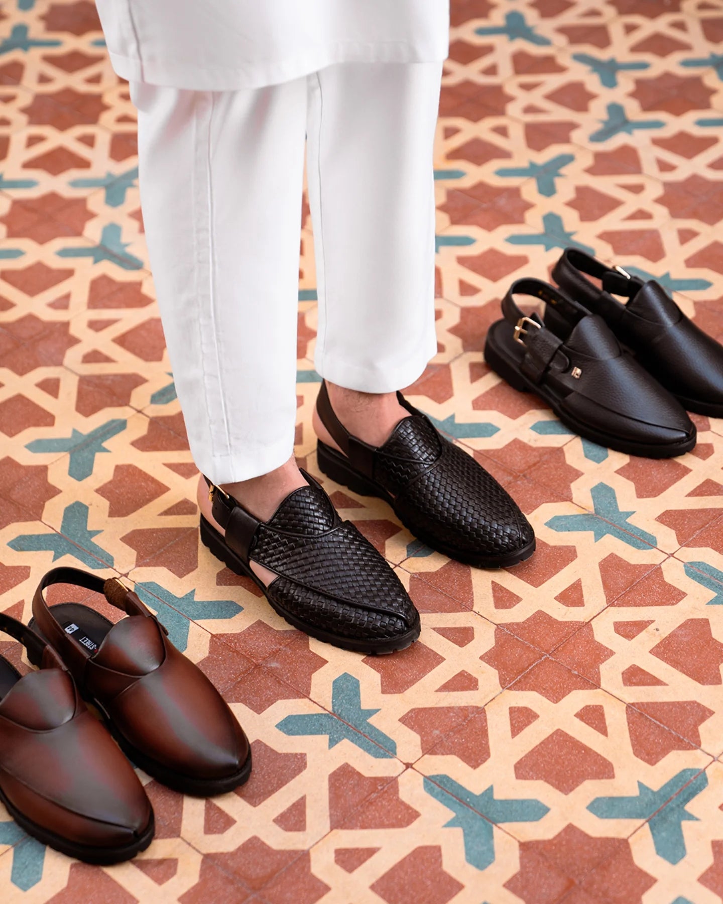 Handcrafted Leather Woven Slip-On Sandals