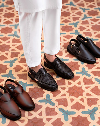 Handcrafted Leather Woven Slip-On Sandals