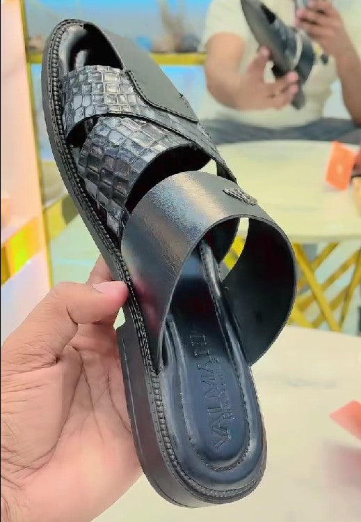 Handmade Special Textured Leather Slippers