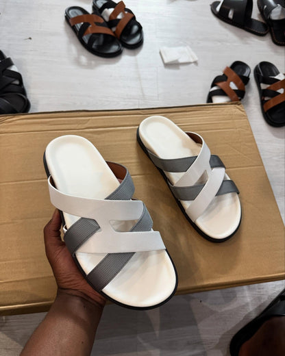Men's Colorblock Cross Slippers