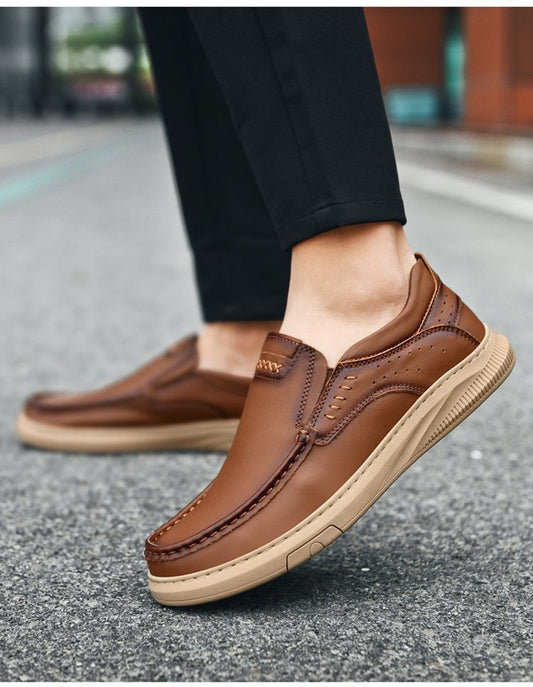 Comfortable Soft-soled Slip-on Leather Shoes For Men