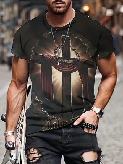 Cross Crown Of Thorns Jesus God Religious T-shirt