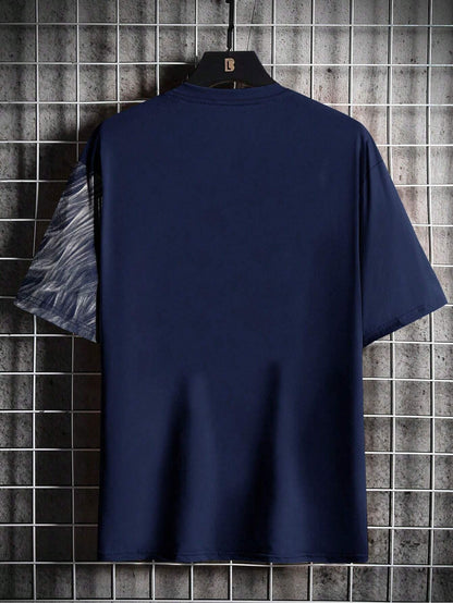 3D Printed Lion Head Round Neck Short Sleeve T-Shirt