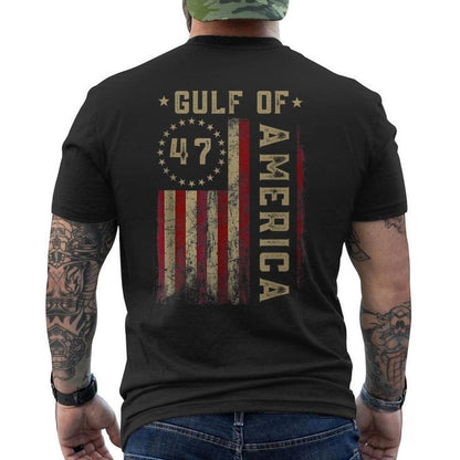Gulf Of America Usa Flag Men's T-shirt Back Print