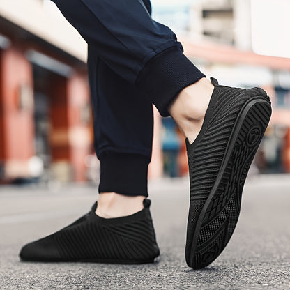Men's Solid Color Slip On Breathable Sock Shoes