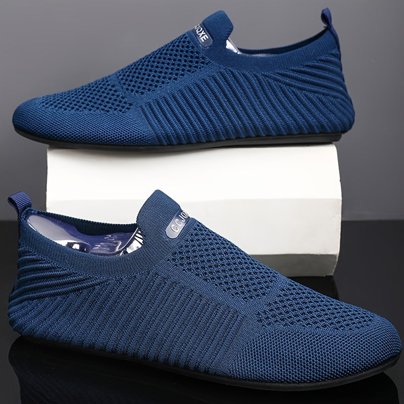Men's Solid Color Slip On Breathable Sock Shoes