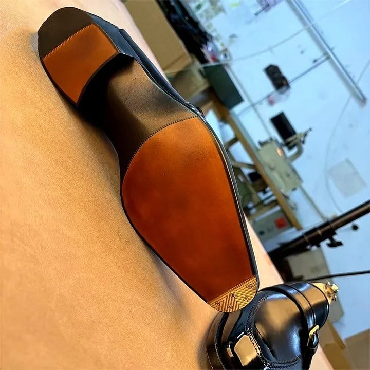 Prenium Calf Skin Buckle Dress Shoes For Men