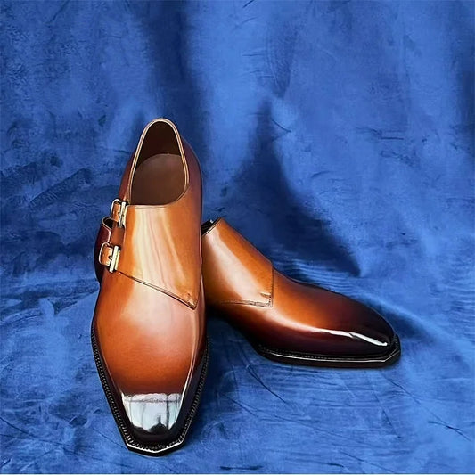 Italian Calf Skin Monk Shoes For Men