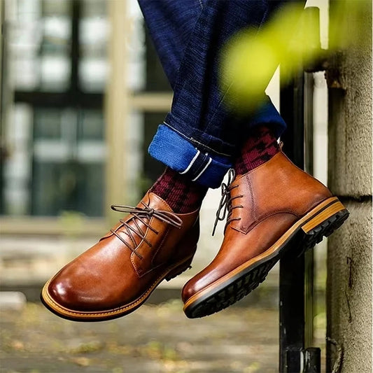 Cowhide Dress Boots/Martin Boots For Men