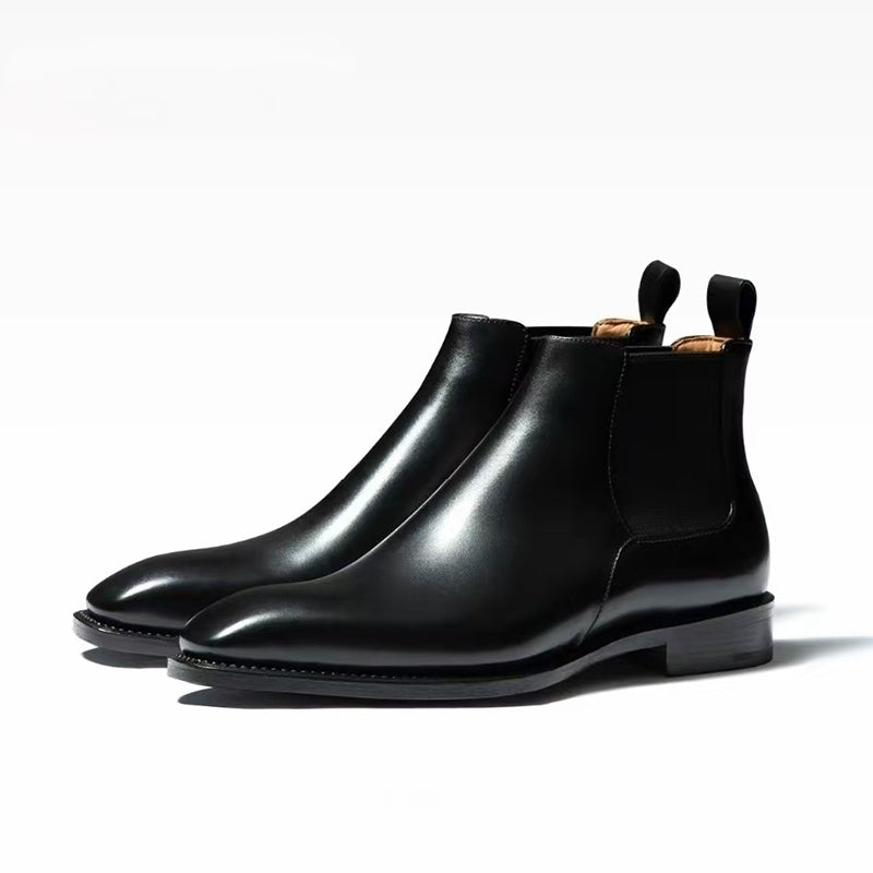 German Calf-Skin Dress Boots/Chelsea Boots For Men