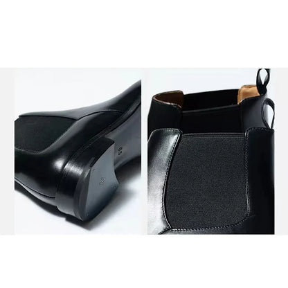 German Calf-Skin Dress Boots/Chelsea Boots For Men