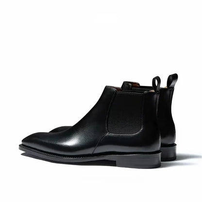 German Calf-Skin Dress Boots/Chelsea Boots For Men