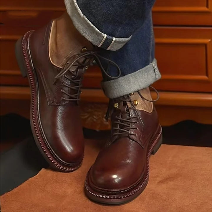 Retro-Style Cowhide Martin Boots For Men
