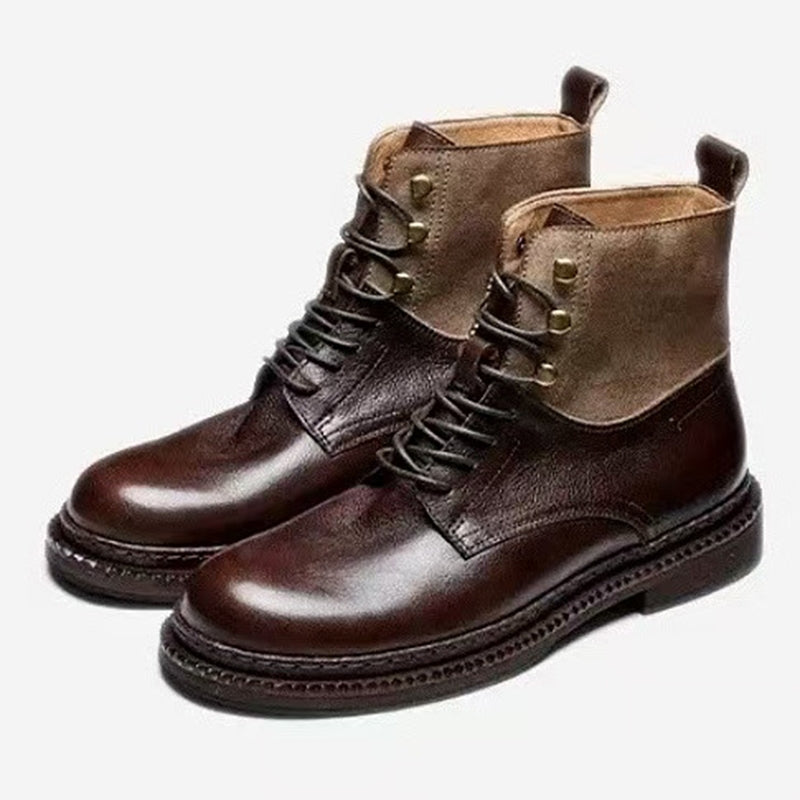 Retro-Style Cowhide Martin Boots For Men