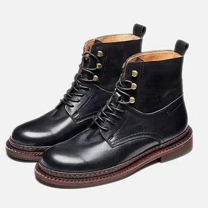 Retro-Style Cowhide Martin Boots For Men