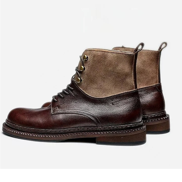 Retro-Style Cowhide Martin Boots For Men