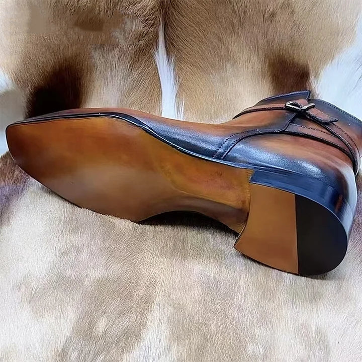 Italian Calf Skin Dress Boots/Chelsea Boots For Men