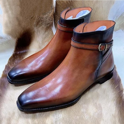 Italian Calf Skin Dress Boots/Chelsea Boots For Men