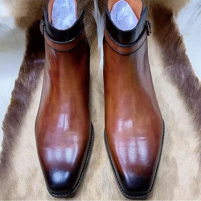 Italian Calf Skin Dress Boots/Chelsea Boots For Men