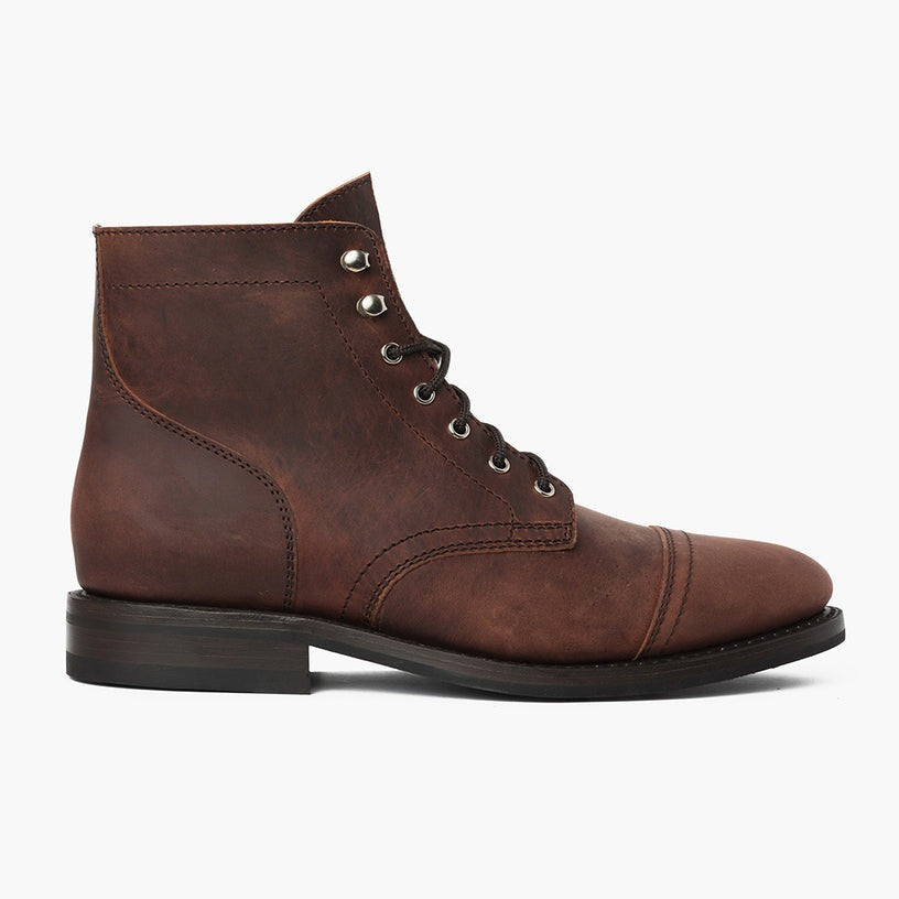 Matte Rugged & Resilient Leather Lace Up Boots