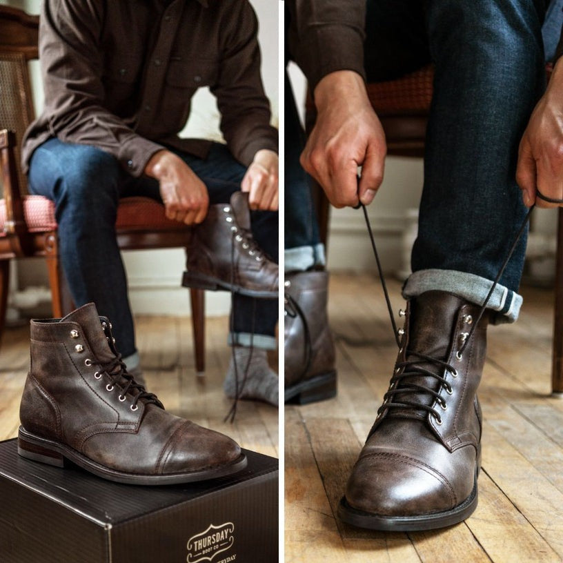 Matte Rugged & Resilient Leather Lace Up Boots