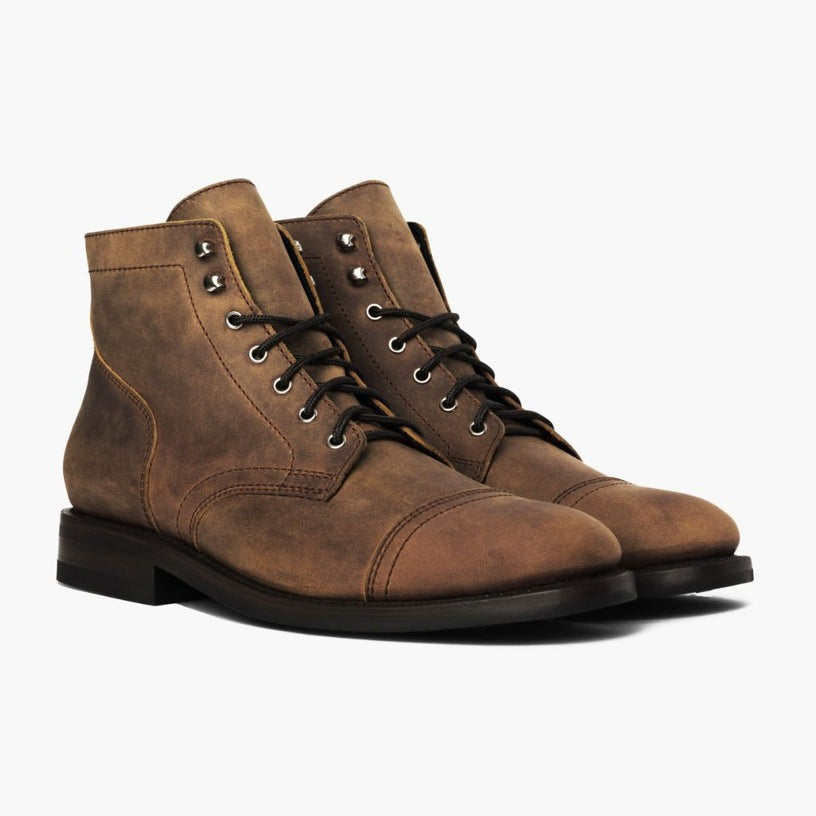 Matte Rugged & Resilient Leather Lace Up Boots