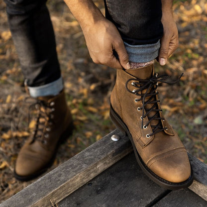 Matte Rugged & Resilient Leather Lace Up Boots