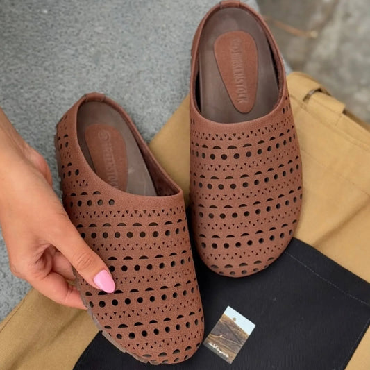 Hollow Carved Closed Toe Soft-soled Shoes