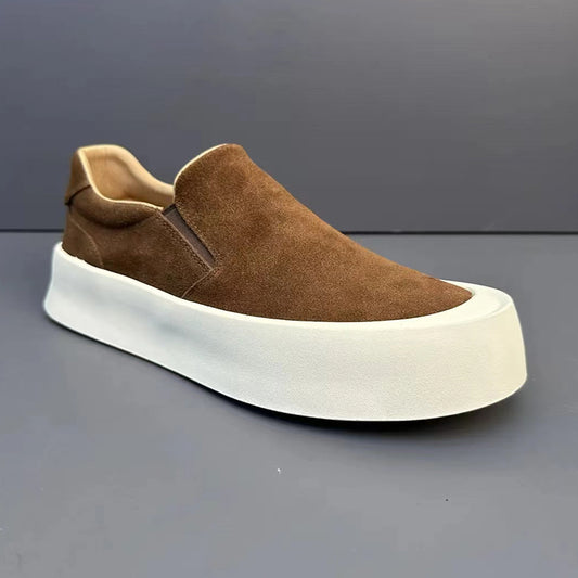 Handmade Retro Cowhide Suede Leather Casual Loafers