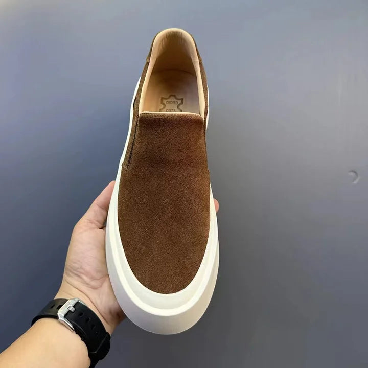 Handmade Retro Cowhide Suede Leather Casual Loafers