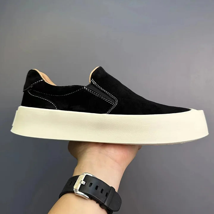 Handmade Retro Cowhide Suede Leather Casual Loafers