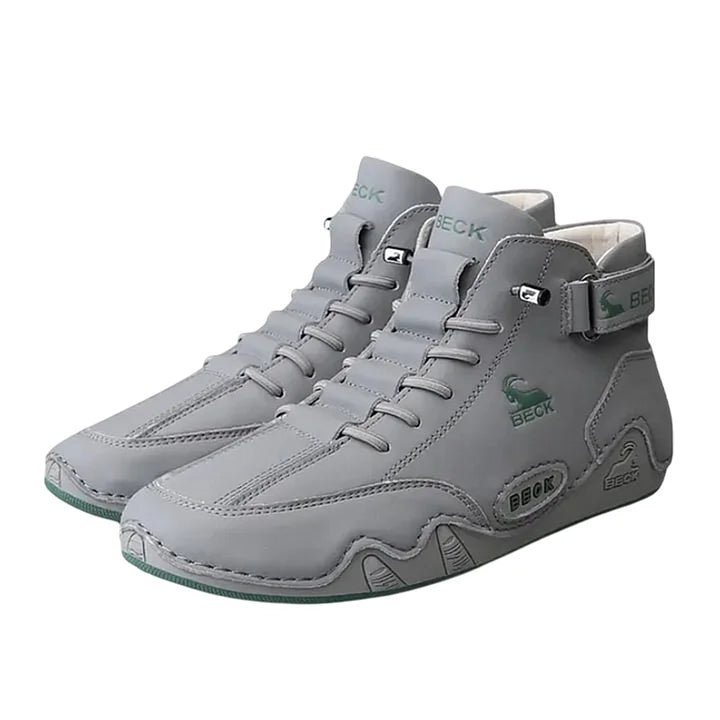 Leather Non-slip Soft Sole Daily Casual High-top Sneakers