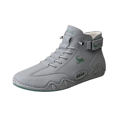 Leather Non-slip Soft Sole Daily Casual High-top Sneakers
