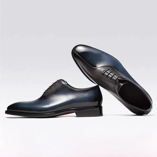 British Lace-up Breathable Pointed Toe Formal Business Leather Shoes