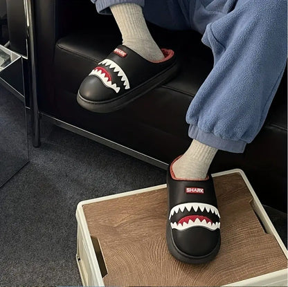 Funny Shark Indoor Waterproof Cotton Slippers