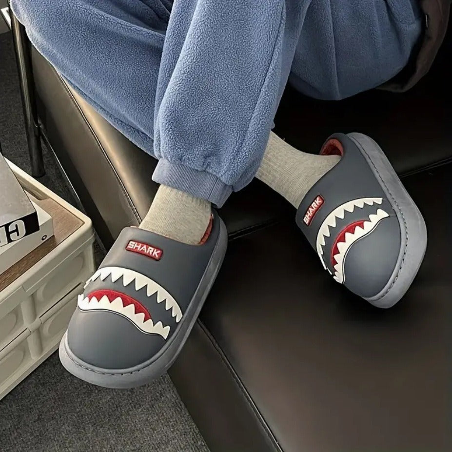Funny Shark Indoor Waterproof Cotton Slippers
