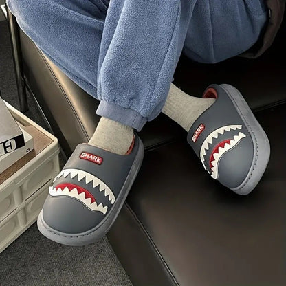 Funny Shark Indoor Waterproof Cotton Slippers