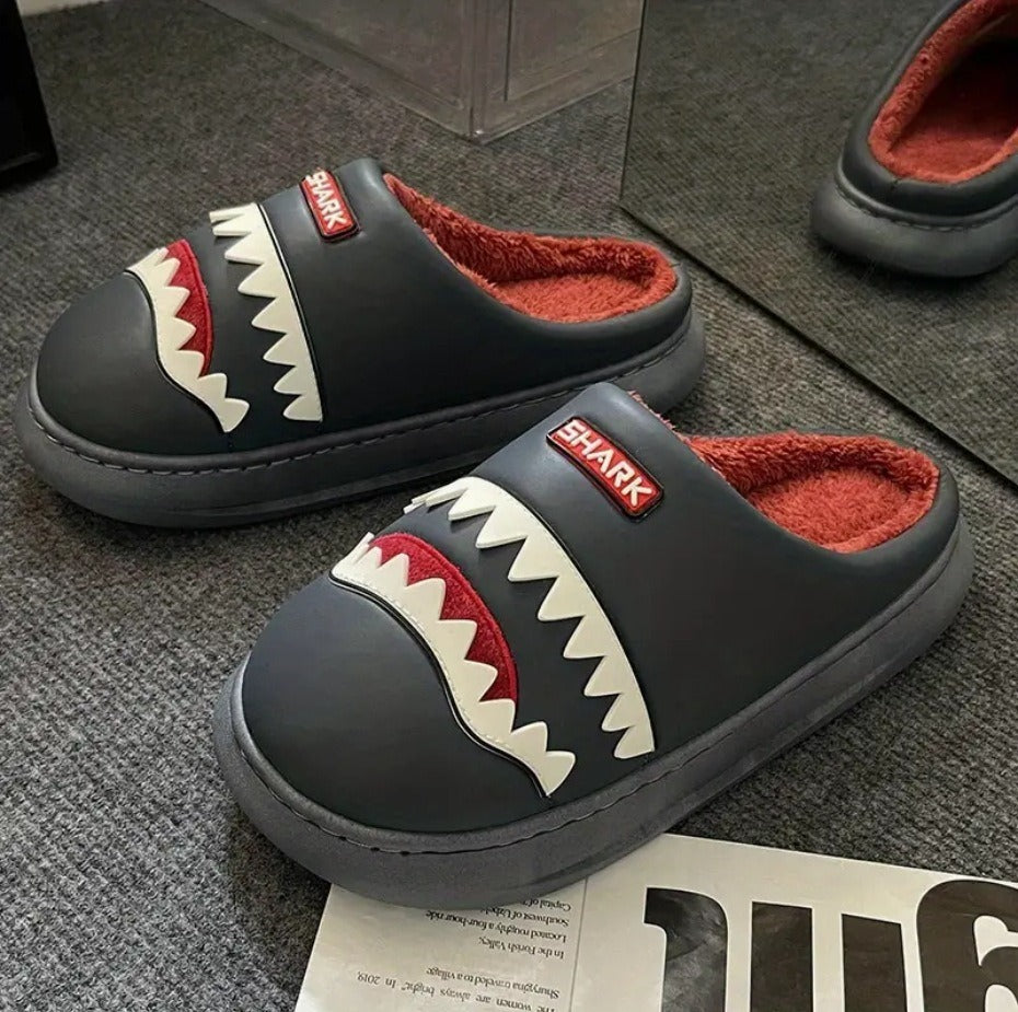 Funny Shark Indoor Waterproof Cotton Slippers