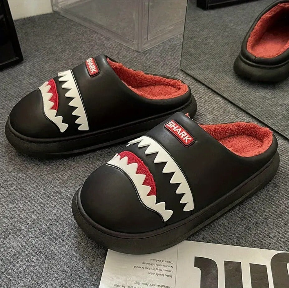 Funny Shark Indoor Waterproof Cotton Slippers