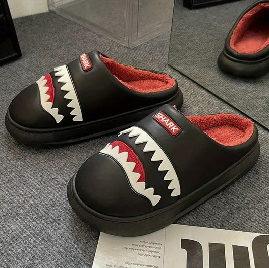 Funny Shark Indoor Waterproof Cotton Slippers
